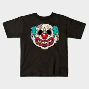 Scary Clown - Zombie Halloween Cartoon Art Kids T-Shirt